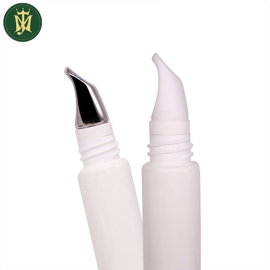 Tubo cosmético para apretar labios, punta de Metal de aleación de Zinc de 10ml a 25ml, masaje de ojos, embalaje de plástico para suero para pestañas, apretar labios