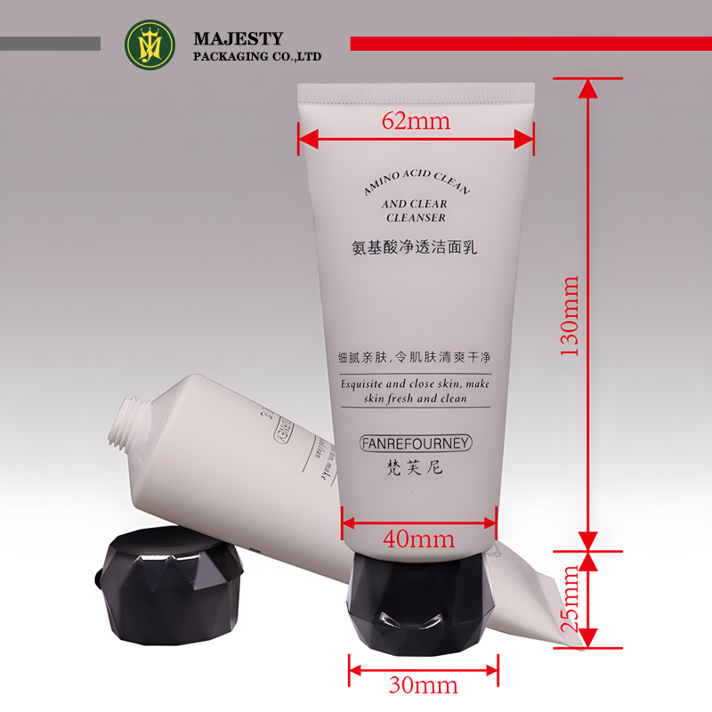 Tubo de base vacío con tapa abatible de 40mm de diámetro personalizado, 60 ~ 150ml para rímel y loción corporal, crema de limpieza facial, uso cosmético