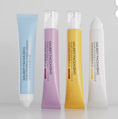Aplicador cuentagotas de tubo exprimidor personalizado de PP + PE para base, crema para ojos, líquido esencial, cosméticos de la marca MJ