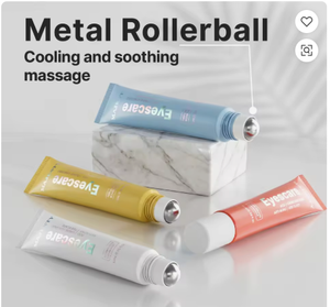 Tubo de crema para ojos Rollerball de Metal, tubo suave de plástico vacío para apretar, aplicador de masaje refrescante de esencia de suero para ojos