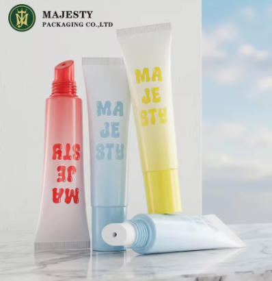 Venta al por mayor, tubo de bálsamo labial vacío Macaron, 15ml, embalaje de brillo de labios exprimidor, Mini envase suave de plástico cosmético estético portátil